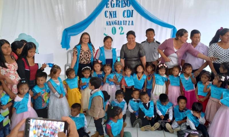 Un total de 67 niños del Centro de Desarrollo Infantil (CDI) del cantón Nangaritza, provincia de Zamora Chinchipe, egresaron / Foto: cortesía MIES