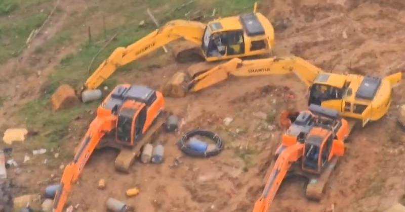 6 campamentos mineros clandestinos fueron destruidos / Foto: cortesía Ejército Ecuatoriano