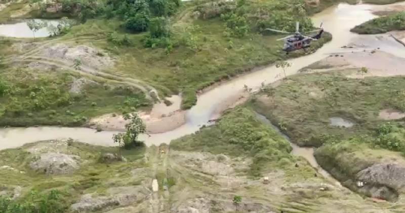La operación se llevó a cabo en el sector del Río Biguno / Foto: cortesía Ejército ecuatoriano
