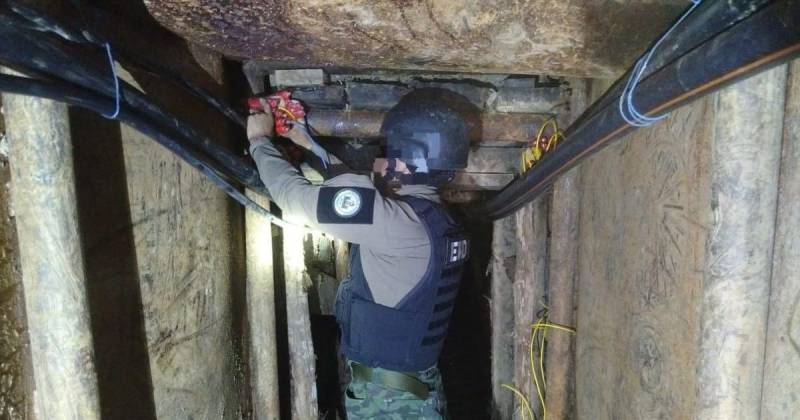 En el sitio había una boca de mina, un compresor de aire, un generador, dos tanques con 250 galones de combustible y explosivos / Foto: cortesía Fuerzas Armadas del Ecuador