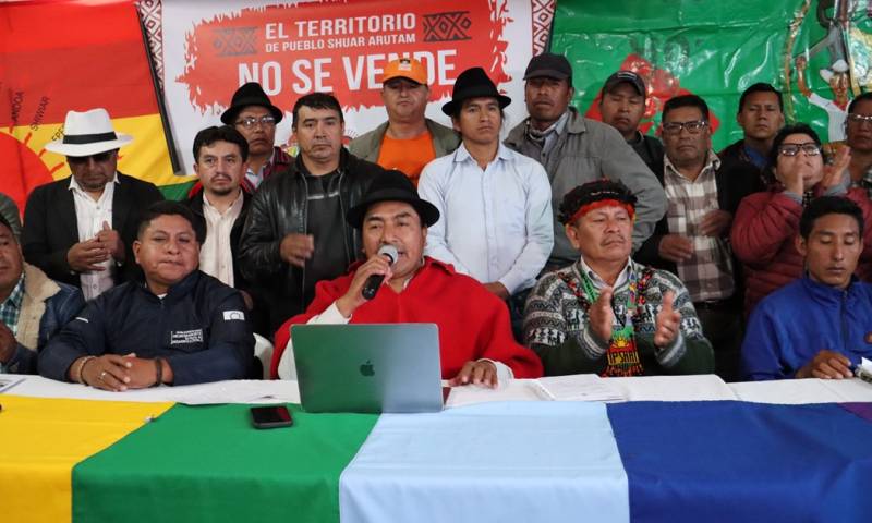 "Hemos dicho 'No' al extractivismo. Si no entienden esa parte, entonces seguiremos confrontando", señaló Leonidas Iza/ Foto: cortesía