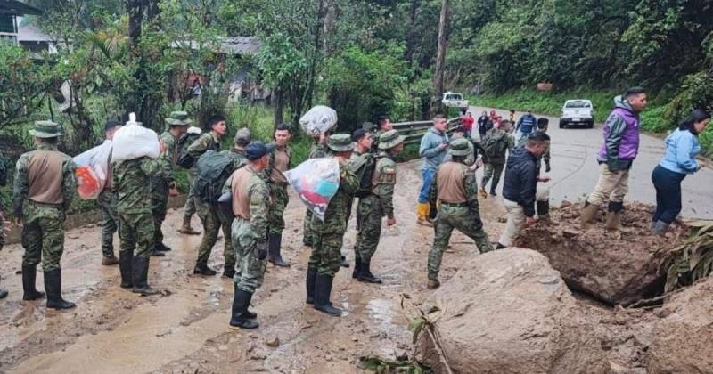 Desde el pasado lunes se habían registrado 66 eventos adversos por lluvias / Foto: cortesía Ejército ecuatoriano
