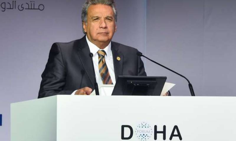 Travesía. El presidente Lenín Moreno retornó ayer de su viaje a China y Catar. Foto: La Hora