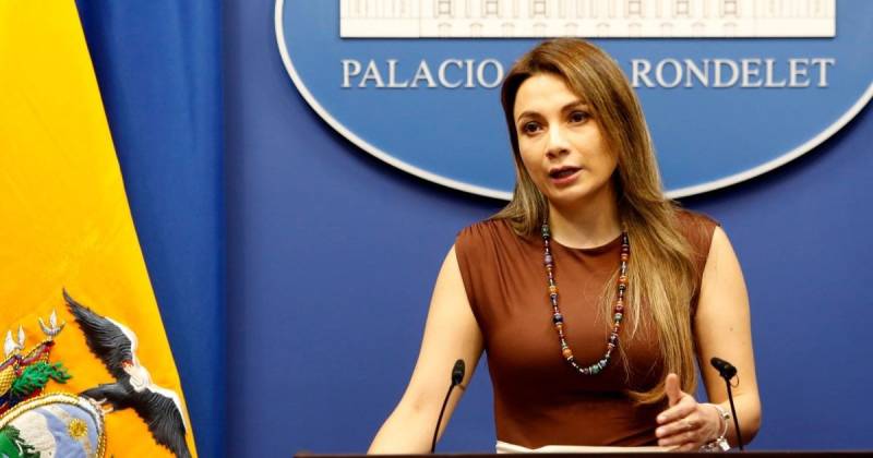 Carolina Jaramillo, vocera presidencial, dio declaraciones hoy en Carondelet / Foto: cortesía Presidencia