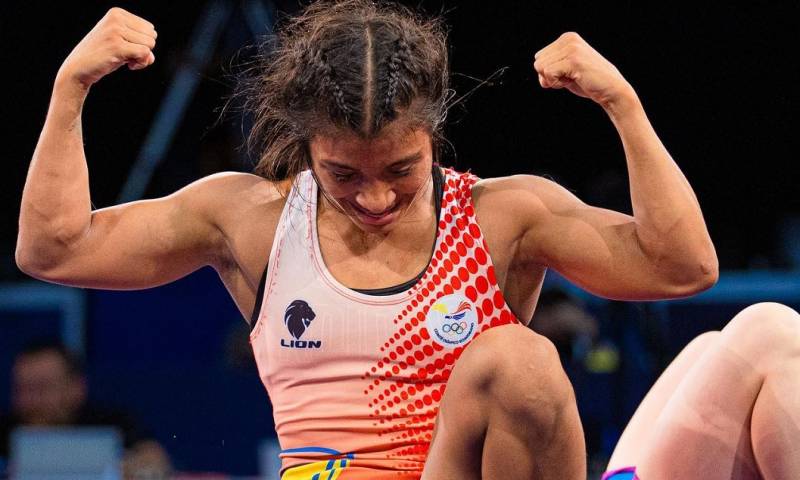Lucía Yépez, de Quevedo, derrotó 4-0 a la rusa Ekaterina Verbina en la final del Mundial Sub-23. / Foto: Cortesía Comité Olímpico Ecuatoriano