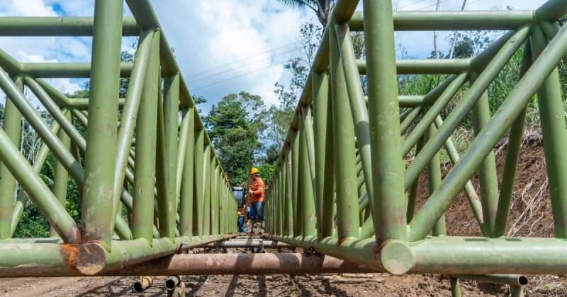 El nuevo puente unirá a las comunidades La Pantera y El Oro en Sucumbíos / Foto: cortesía Prefectura de Sucumbíos