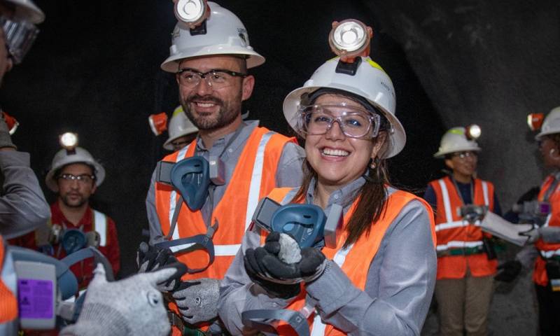 La ministra Andrea Arrobo visitó la mina Fruta del Norte en Zamora Chinchipe / Foto: cortesía Ministerio de Energía