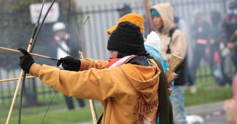 Entre los manifestantes hay varios integrantes del llamado Congreso de los Pueblos / Foto: cortesía El Dato Colombia