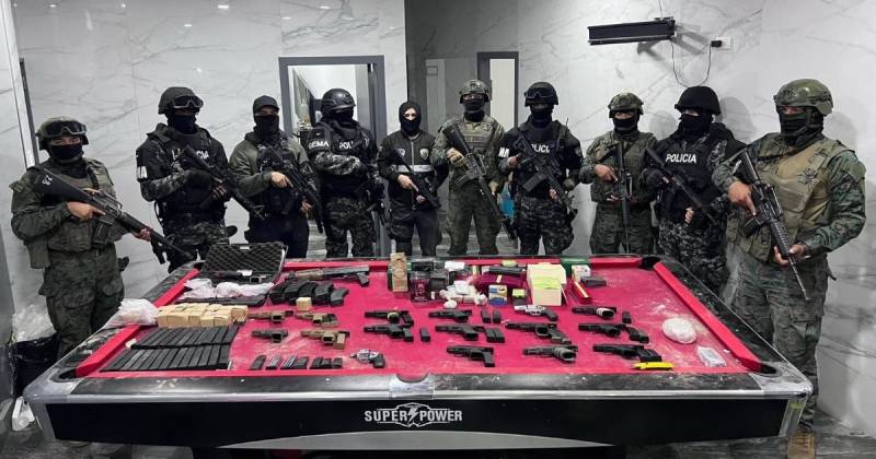La vivienda figuraba a nombre de Cristian Mendoza, un agente de tránsito de Manta / Foto: cortesía Ministerio de Defensa