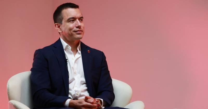 El presidente Daniel Noboa mantuvo una entrevista con diario el Clarín de Argentina / Foto: cortesía