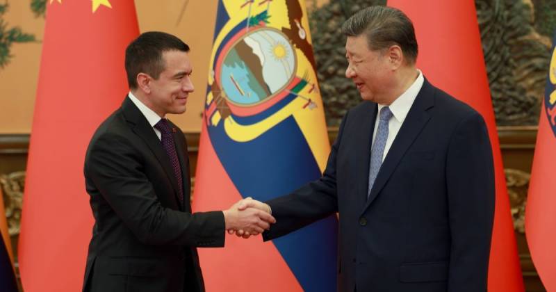 El presidente Daniel Noboa se reunió hoy con su homólogo chino, Xi Jinping / Foto: cortesía Presidencia