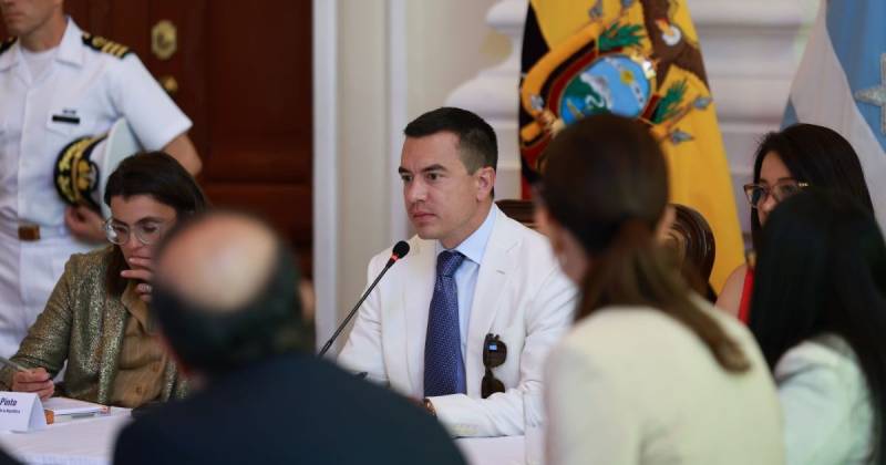 El presidente Daniel Noboa lideró la sesión del gabinete ministerial en Guayas / Foto: cortesía Presidente