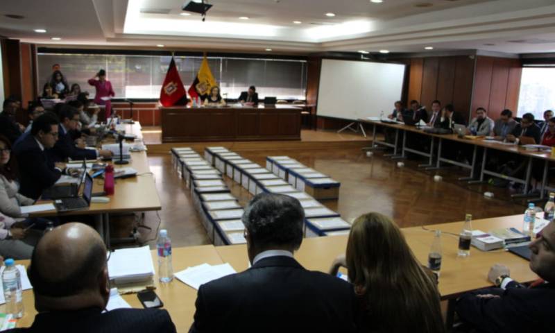 La jueza Daniella Camacho presidió la audiencia de evaluación y preparatoria de juicio del caso "Sobornos 2012 - 2016", efectuada el 17 de octubre de 2019, en la Corte Nacional de Justicia. Foto: Primicias
