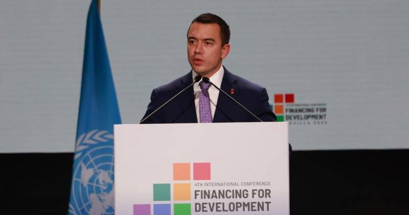 Noboa dijo que Sevilla es "una oportunidad histórica" para abordar este problema / Foto: cortesía Presidencia